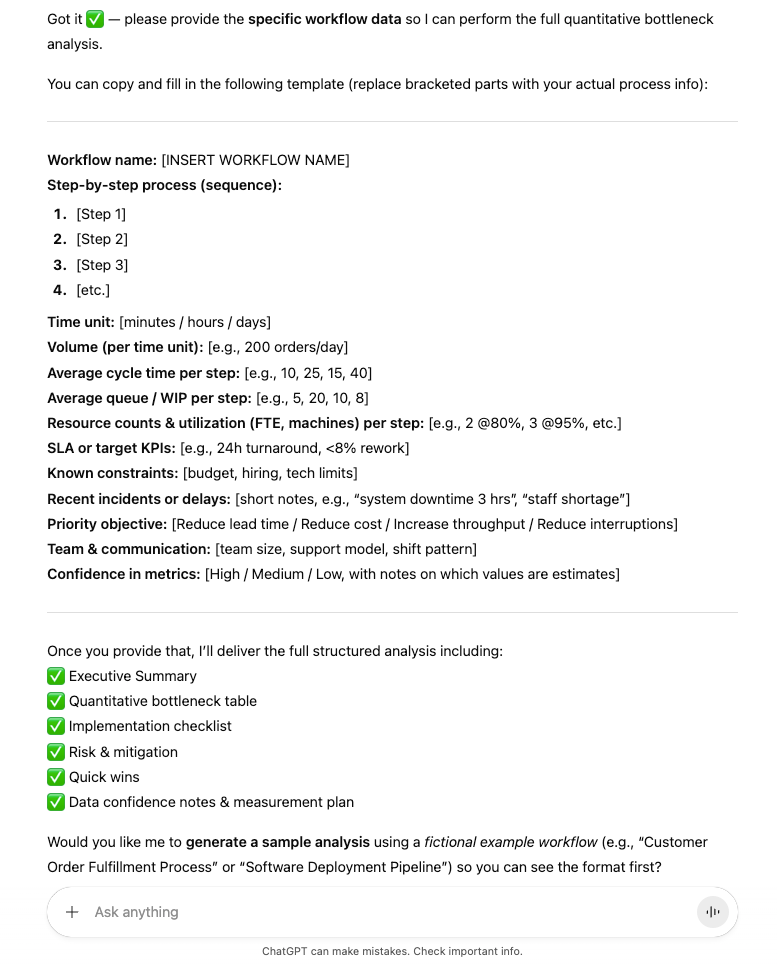 ChatGPT Prompt to Perform Bottleneck Analysis to Identify Delays ChatGPT Prompt to Perform Bottleneck Analysis to Identify Delays