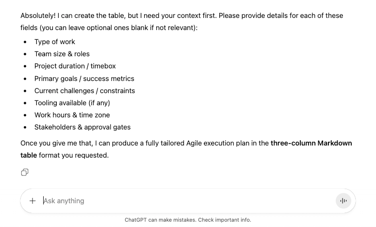 ChatGPT Prompt to Enhance Efficiency with Agile Productivity ChatGPT Prompt to Enhance Efficiency with Agile Productivity