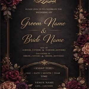 Luxury Muslim Wedding Card Design Prompt