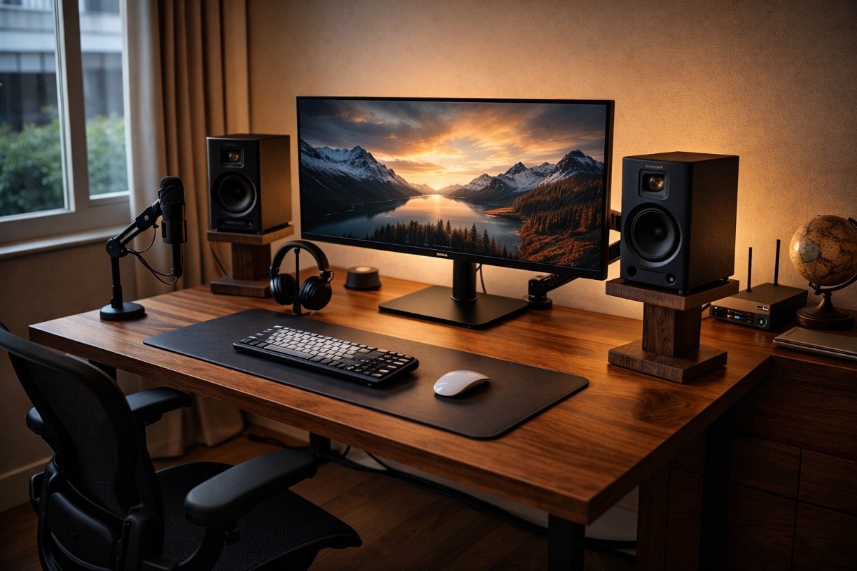 Realistic Home Office Setup Prompts 6 Creator Desk & Home Office AI Prompt Pack