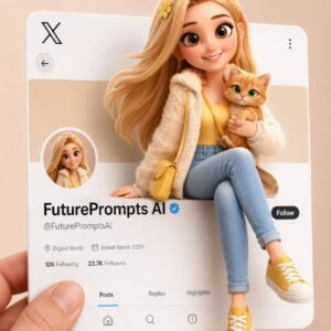3D Cartoon X Profile Card AI Image Prompt