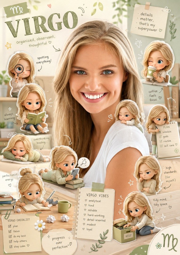 Detailed Virgo AI Prompt for Cute 3D Zodiac Poster Creation Detailed Virgo AI Prompt for Cute 3D Zodiac Poster Creation