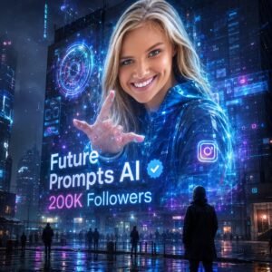 Futuristic AI Influencer Instagram Poster Prompt