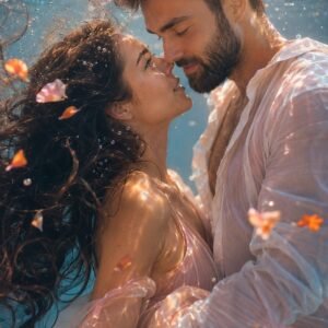 Hyper-Realistic Underwater Couple Portrait AI Prompt