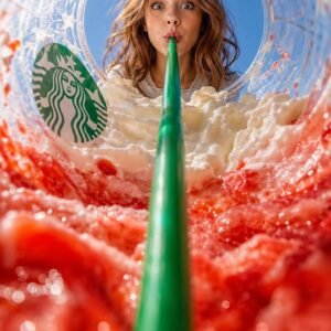 Inside Strawberry Frappuccino Cup AI Image Prompt