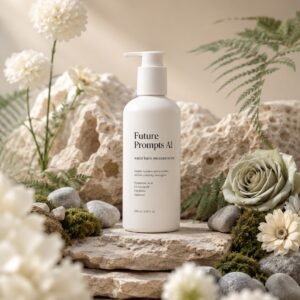 Luxury Botanical Skincare Product Photography Prompt