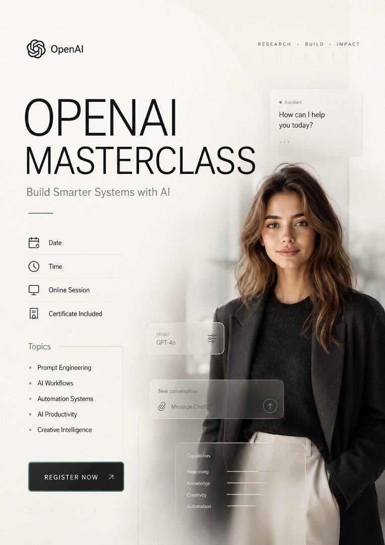 OpenAI-Inspired Premium AI Workshop Poster Prompt OpenAI-Inspired Premium AI Workshop Poster Prompt