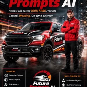 Premium Pickup Truck Delivery Branding Poster AI Prompt