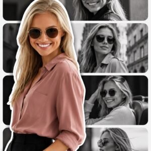 Stylish Woman Sunglasses Poster AI Prompt