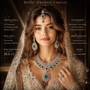 Ultra-Luxury Bridal Jewellery Campaign Poster AI Prompt